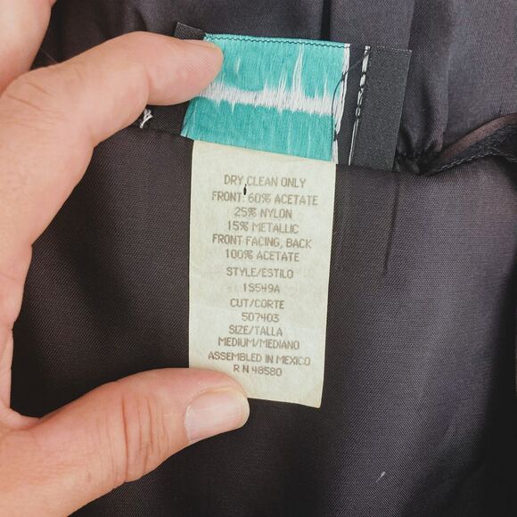 Michele Leslie 80s Vintage Velvet Vest M Metallic Tribal Boho - Picture 14 of 14